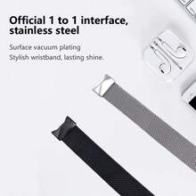 Metal Strap For Mi Band 8 9 10 Bracelet With TPU Case Screen Soft Protector Milanese Magnetic Loop Replacement Watchband - Compatible With Xiaomi Mi Band 10 - View 5