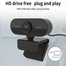 1080P HD Webcam With Built-In Microphone, Plug And Play, Privacy Cover, Stand, Suitable For Meetings, Game Streaming, Video Calls, Online Classes And Home Office, High-Definition Video, Easy Installation, Computer Camera, Laptop Camera - Black - View 4