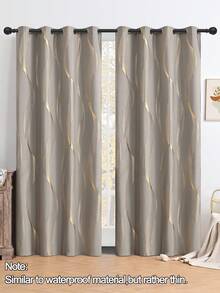 1/2pcs High Shading Silver-Plated Curtain FabricBlackout Curtains Thermal Insulated Lined Window, With Marble Texture Decorative Curtain Board, Grey For Living Room, Bedroom, Kitchen, Bathroom, Home Decor(Similar To Waterproof Material, But Rather Thin) - Solid Color - View 13