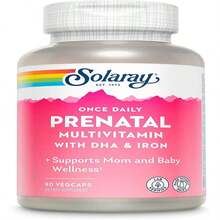 SOLARAY Once Daily Prenatal Multivitamin With DHA &Amp; Iron, Prenatal Vitamins And Minerals For Expectant Mothers, Easy Morning Herbal Blend &Amp; Whole Food Base, Lab Verified, 90 Servings, 90 VegCaps - 白色的 - 查看 1