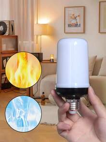 1pc/2pcs/3pcs/4pcs LED Flame Light Bulbs, Yellow/Blue Flickering Light Bulbs With Upside Down Effect, 4 Modes Fire Light Bulbs, E26/E27 Base Flame Bulb For Halloween, Christmas, Party, Indoor And Outdoor Home Decorations