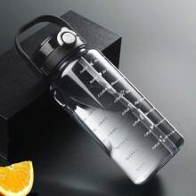 64 Oz Large-Capacity Portable Water Bottle, With Scale Markings, Without Bisphenol A, Transparent Leak-Proof Design, Shock-Resistant And Heat-Resistant, Suitable For Travel, Fitness Exercises And Outdoor Fishing.