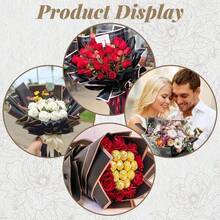 MEHELANY 20pcs Waterproof Flower Wrapping Paper, Floral Shop Supplies, Suitable For Weddings, Birthday Gifts, Mother's Day, Anniversaries, Graduations, DIY Crafts, Daily Flower Packaging - Black - View 5