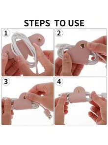 Set de regalo de 5 piezas de accesorios digitales esenciales, que incluye cable de carga con forma de corazón, organizador de cable de auriculares, soporte de cable de cuero de PU, adecuado para cargadores, cables, auriculares, baterías portátiles, para viajes, oficina, dormitorio, para hombres y mujeres - Multicolor - Ver 7