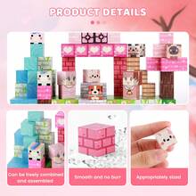 100PCS STEM Magnetic Building Blocks & Tiles – Pink Forest Park DIY 3D House And Tree Scene With Cute Character Cubes – Imaginative Construction Toy, Creative Birthday & Christmas Gift - 100 CHIẾC - Xem 7