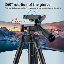 TOKQI Portable Aluminum Alloy Tripod, Suitable For Cameras And Smartphones, With Phone Holder - 360° Rotatable Ball Head, Extendable Legs, Compatible With DSLR, Mirrorless Cameras, Smartphones, For Vlogging, Live Streaming, Video Recording - Black - View 5