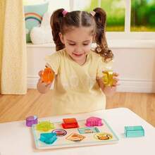 EstiloTendenciaB.Toys- Peek & Explore - Animales De Granja- Rompecabezas De Madera - Juguete Para NiñOs - Rompecabezas De Animales De Granja - Vaca, Oveja, Cerdo Y MáS - 2 AñOs +Calidad PremiumVersióN Mejorada - Formas y Emociones - Ver 3