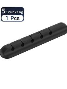 1pc Multi-Slot Cable Management Clip, Silicone Desktop Cable Organizer Winder, Self-Adhesive Cable Tidy Holder For Desk, Home, Office And Car - Bedside Table Cable Rack Accessory - Multicolor - View 3