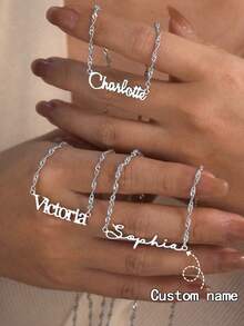 1 pezzo Collana personalizzata con nome, collana con catena a torsione lucida, collana con nome personalizzato, collana con nome placcata in oro 18K, regalo di compleanno per lei, adatta per uso quotidiano