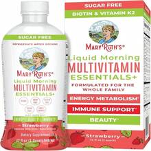 MaryRuth Organics Liquid Morning Multivitamin Essentials+ | Vitamin A C D E B6 B12 Biotin Zinc, Mens Womens Multivitamin, Immune Support, Beauty | Sugar Free | Vitamins For Ages 1+ | Vegan | 32 Fl Oz - Flavor NameB - 查看 1