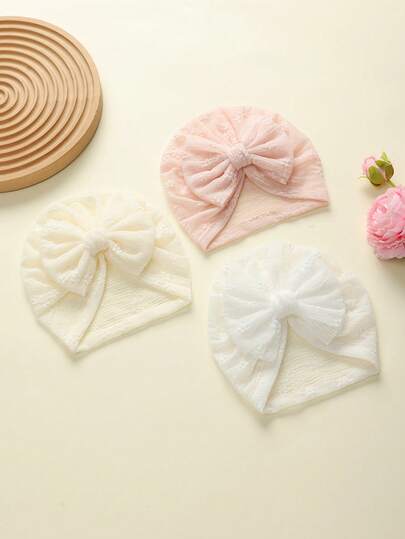 jralon Bộ 3 chiếc băng đô cài tóc hình hoa trà dễ thương cho bé sơ sinh và trẻ nhỏ, chất liệu co giãn, thoải mái, kiểu dáng tối giản với nơ và lưới, đa năng dùng hàng ngày.