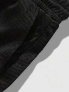 Men's Fashion Street Style Cross Graphic Print Knit Shorts Perfect For Gym Basketball Beach Outings Cross Active Drawstring - 黑與白 - 查看 5