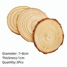 3-12cm de espesor, 1 paquete, rodajas redondas de madera sin terminar de pino Natural, círculos con discos de troncos de corteza de árbol, manualidades, pintura para de boda - 3 piezas de 7-8 cm - Ver 19