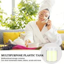 4 piezas Frascos de almacenamiento de plástico de 2.8 pulgadas/7 cm de diámetro con tapas, contenedores para pigmentos de pintura, tarros para cremas/máscaras, botellas para crema para los ojos/crema facial, envases cosméticos de tamaño de prueba transparentes de PET