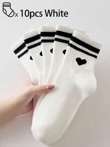 40/30/24/20/10/8/6/4/2 Stücke Unisex bequeme Sportsocken, geeignet für Training/Herbst/Winter, Damen Langsocken, antibakteriell, Schwarz/Weiß Farbe - Verschiedenfarbig - Übersicht 11