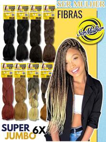 Kit 2 Cabelo Super Jumbo Tranças Box Braid Ser Mulher + Anéis - Dark Brown - Visão 4
