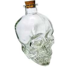 Botella Decantador Licorera 400ml Calavera Cráneo Cristal Licorera Whisky Vino Mezcal Licor - transparente - Ver 3