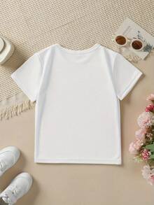 Camiseta Casual de Verano para Niños con Impresión Si Nos Metemos en Problemas, Culpa de Mi Papá - Camiseta Negra de Manga Corta y Cuello Redondo, Ligera y Transpirable para Jugar al Aire Libre, Camisetas para Niños, Camiseta Gráfica Juguetona, Ajuste Cómodo - Blanco - Ver 3