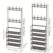 Integrated Shoe And Hat Rack For Entrance, Bedroom, Multi-Layer Space-Saving Household Rack For Shoes And Hats, Clothes Rack, Storage Shelf - trắng - Xem 3