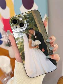 1 pieza Funda de teléfono personalizada para pareja de boda, funda protectora gruesa a prueba de golpes para fotos de boda, regalo para esposa/esposo, diseño personalizado para S21 22 23 24, A12 A13 A15 A14/A21s, XR 11 13 15 16 Pro Max, accesorios de Halloween 2025, elegante, colorido, vintage, lindo, sencillo, divertido, personalizado, único, regalos ideales para él, regalos ideales para ella, novio, novia, familia, amigos, abuelos, pareja, para aniversarios, para cumpleaños, fundas de teléfono, teléfonos celulares y accesorios - Negro - Ver 4
