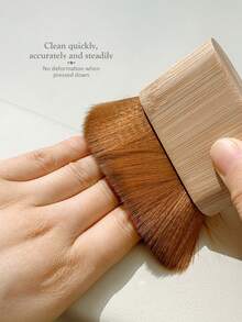 Beautizon Nailartlab 1 chiếc cọ chà móng tay cán tre lớn, lông nylon, dụng cụ làm sạch bụi và bột móng. - màu nâu - Xem 3