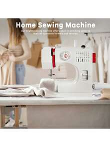 Various Stitches Electric Compact Overlock Sewing Machine With Sewing Accessories(Accessories Colors Random), Extension Table/Base Dual Mode Design, Adjustable Stitch Length, With Night Light, Dual Speed Adjustment, Suitable For Home Apparel, Curtain Pillows, Doll Accessories, Pet Clothing Repair
