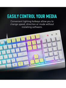 MSI Vigor GK30 Gaming Keyboard & GM11 Gaming Mouse Combo - Mechanical Membrane Switches, 6-Zone RGB, Water Repellent & Splash-Proof, 5000 DPI - White - 白色 - 查看 2