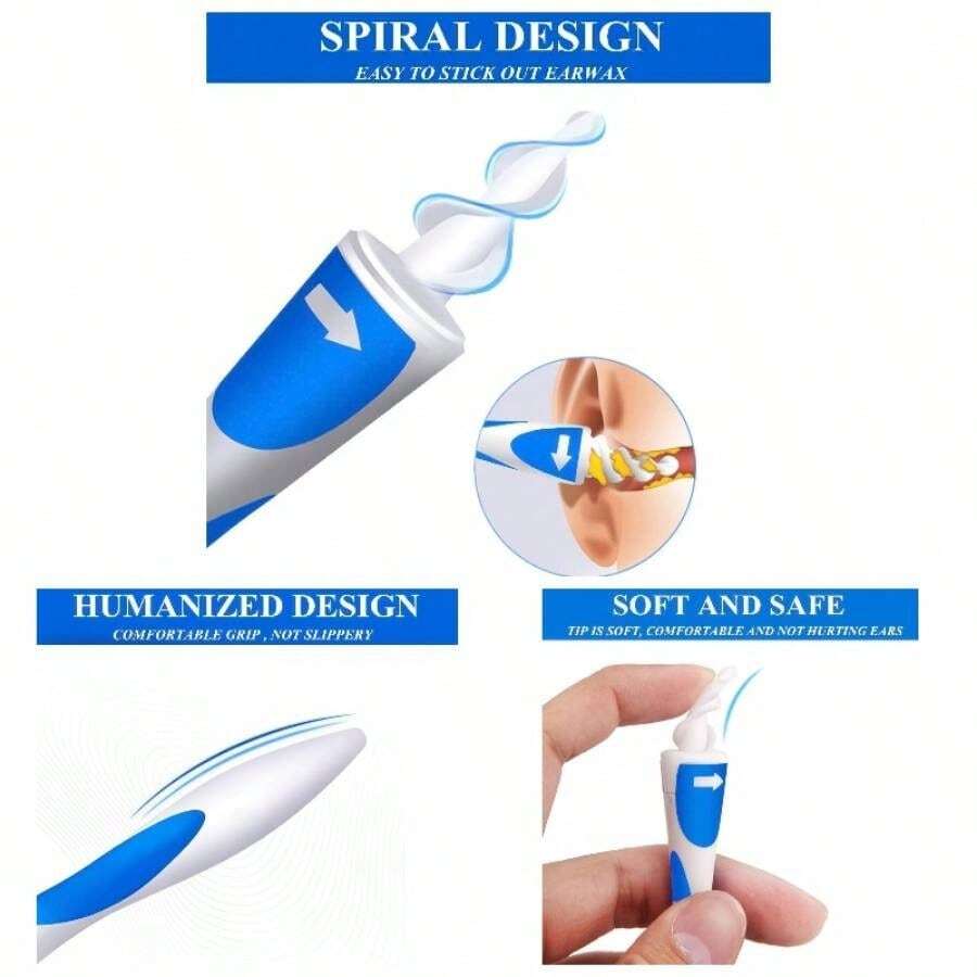 QGrips Earwax Removal - Ear Wax Removal, Reusable Earwax Removal Kit  Ear Cleaner With 16 Pcs Soft And Flexible Replaceme