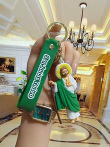 Jesus And Virgin Mary Portrait Silicone Keychain, Fashion Keychain Accessories, Motorcycle Accessories Or Lucky Keychain - A - View 3