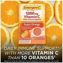 Emergen-C 1000mg Vitamin C Powder For Daily Immune Support Caffeine Free Vitamin C Supplements With Zinc And Manganese, B Vitamins And Electrolytes, Super Orange Flavor - 30 Count - Flavor NameA - 查看 3