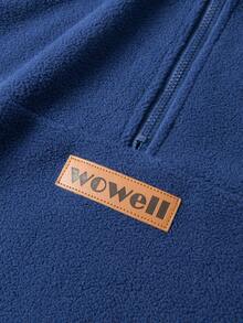 Weich & bequemer Fleece-gefütterter Herren Hoodie mit Langarm, bestickte Details, Reißverschluss-Kragen-Design, lässiger sportlicher Stil, abrieb- und kratzfest, atmungsaktiv & leicht, modischer Pullover, einfarbiges doppelseitiges Fleece Henley Shirt, geeignet für lässige Unternehmungen, Alltagstragen, Stadtbummel und Spazierengehen