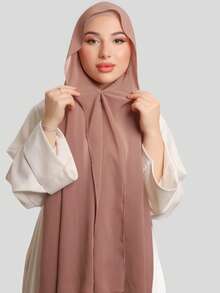 1 chiếc khăn trùm đầu quấn nhanh có móc nam châm, khăn choàng voan kết hợp lớp lót dệt kim Jersey, khăn trùm đầu quấn nhanh 3 trong 1, vải voan mềm mại và thoáng khí, thích hợp mặc hàng ngày, lễ hội, cầu nguyện, hành hương, khăn choàng abaya cho nữ mặc khi đi dự tiệc - khăn trùm đầu tức thì - Xem 13