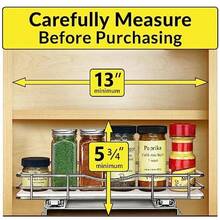 LYNK PROFESSIONAL Removable Spice Organizer for Cabinet 121 4 Inch Wide Sliding Shelf Lifetime Limited Warranty Sliding Spice Rack Organizer Chrome Ideal for Kitchen Storage and Easy Access to Seasonings - Cromo - Ver 4