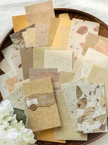 MOCARD 50 张/包简约复古剪贴簿纸、DIY 装饰工艺纸、节日礼物、手工拼贴材料、个性化剪贴簿规划创意学校文具用品 - 綠色 - 查看 9