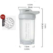 1 件装摇摇杯蛋白粉代餐奶昔搅拌杯健身运动水杯带刻度便携式搅拌球杯 - 彩色 - 查看 13
