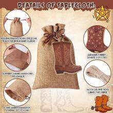 10pcs Western Cowboy Style Linen Bags Set - With Decorative Tags And Jute Ropes, Ideal For Party Decor, Holiday Decorations, Candy Packaging, Jewelry Storage, Small Gift Wrapping, Accessory Organization, And Party Supplies - Multicolor - View 6