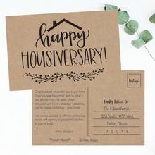 UGCO Hadley Designs 25 Kraft Happy Home Anniversary Realtor Cards, Blank Greeting House Postcards, Bulk Real Estate Thank You Notes, Welcome Home Realtor Gifts Stationery, New Realtor Gifts Clients - 1 - 查看 2