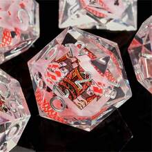 7 Stücke Poker Würfel Set, Harz Würfel Set geeignet für Rollenspiele, Würfel Set mit Spielkarten, kreative Würfel