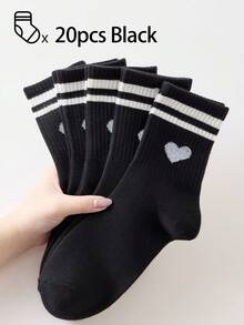 40/30/24/20/10/8/6/4/2 Stücke Unisex bequeme Sportsocken, geeignet für Training/Herbst/Winter, Damen Langsocken, antibakteriell, Schwarz/Weiß Farbe - Verschiedenfarbig - Übersicht 42