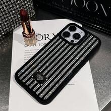 Sparkling Sequins Black Bling Rhinestone 1pc Multi-Color Full Rhinestone & Mirror Design 2-In-1 Black Phone Case Compatible With Iphone 16 Waterproof Shockproof Anti-Fall Scratch Resistant Fashion Phone Cases Birthday Gift Party Mom - Multicolor - View 74