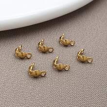 20/50pcs Stainless Steel Bead Tips Calotte Ends Clamshell Knot Cover Fold-Over Bead Tips For DIY Jewelry Craft Making Accessories - Multicolor - View 11
