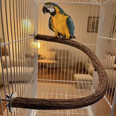 One Pure Natural U-Shaped Bird Perch Made Of Natural Grapewood. Double-Headed Perch That Can Fix The Bird Perch. Parrot Perch For Relaxation And Entertainment. Suitable For Small-Sized Birds. Christmas Bird Toy. Bird Habitat And Climbing Toy. Naturally Formed With Minute Differences In Each Shape.