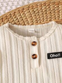 Unisex Baby Jumpsuit, Neugeborenen Langarm Romper mit Mütze + Hose, gerippter neutraler Outfit, Babybekleidung für den Winter, geeignet für Baby Jungen und -mädchen, Alltagskleidung