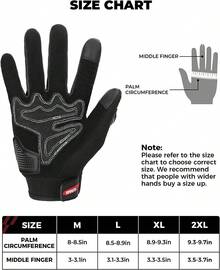 Motorcycle Gloves Men Motorbike Riding Touchscreen Shock-Proof Full Finger L Size - L - Xem 7