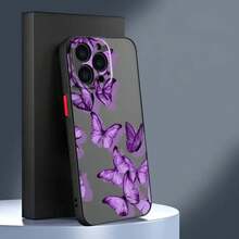 Diseñada con un tema de mariposa de moda para evitar resbalones, esta lujosa funda para teléfono es compatible con varios modelos desde hasta 16 Pro Plus, incluyendo versiones mini de 2020 a 2022, con una superficie transparente mate. - Colores mixtos - Ver 7