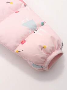 Nueva chaqueta tipo parka ligera y cálida, con diseño de conejo de dibujos animados, prenda exterior resistente al viento para niños y niñas pequeños, para otoño/invierno