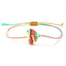 1PC/Colorful Jewelry Thread Woven Diagonal Knot Heart Bracelet/Ladies, Couples/Friends/Summer/Suitable For Daily Commuting, Holiday Parties, Gifts For Family And Friends, Birthday Gifts, As Well As The Preferred Gift For Ladies, Couples, And Girlfriends On Holidays
