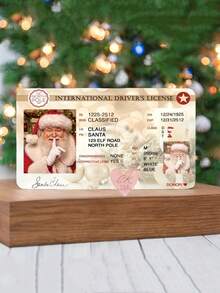 5 pièces Carte de vœux Père Noël, Permis de conduire perdu, Décoration de Noël, Permis de traîneau volant du Père Noël, Permis de conduire du traîneau du Père Noël, Carte de fête en plastique, Accessoires de décoration de Noël, Pas d'électricité requise Décorations de Noël Pyjamas de Noël Cadeaux de Noël Décoration de Noël