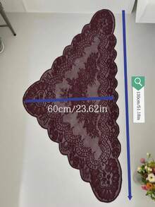 1pc 130cm*60cm Deep Wine Red Lace Trim, Decorative Fabric For Clothing, Lampshade, Tablecloth, Dress Hem