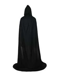 1pc Unisex Adult Hooded Cape, Black Sheer Fabric, Single Layer, Suitable For Witch, Demon, Vampire Roles, For Halloween, Costume Party, Performance, Lightweight Transparent Material - Multicolor - View 4